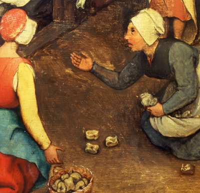 Juegos de niños: detalle de un juego lanzando huesos, 1560 (detalle) de Pieter Bruegel the Elder